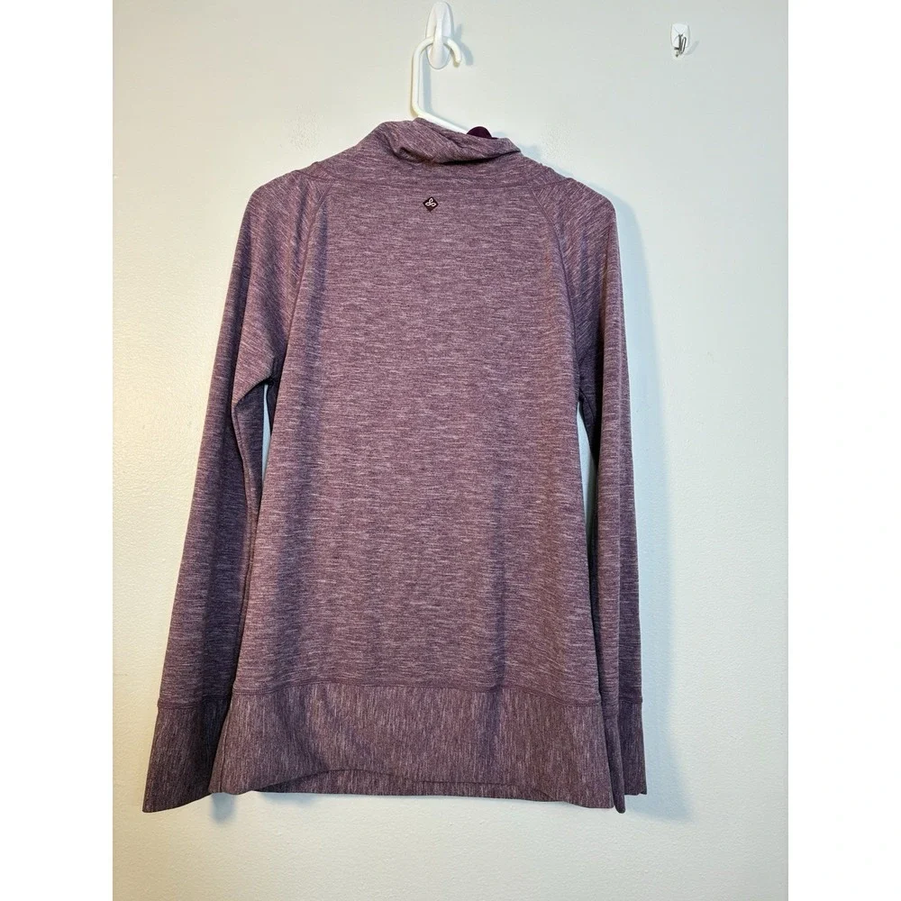 Prana Ember Performance Knit Cowl Neck Pullover Sweater Sz M Purple‎ Hiking